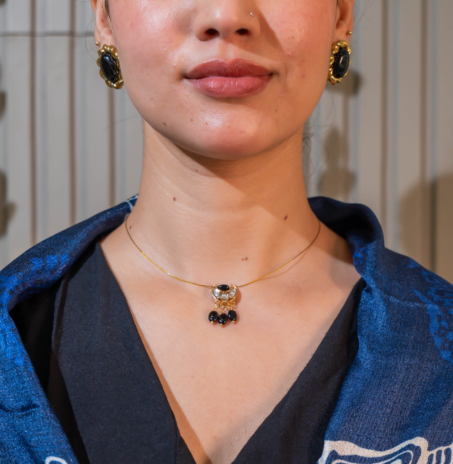 Noor Black Stone Necklace