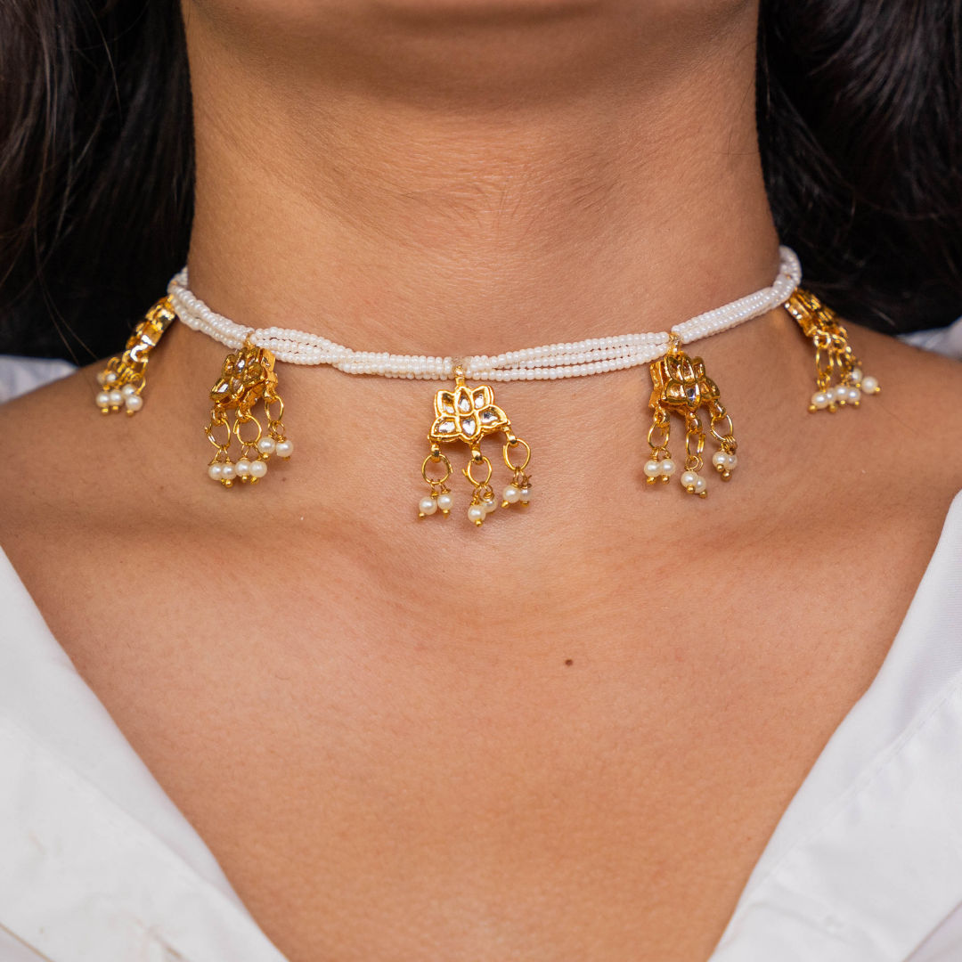 Mahira Lotus Choker Necklace