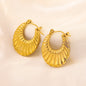 Golden Wave Textured Hoops