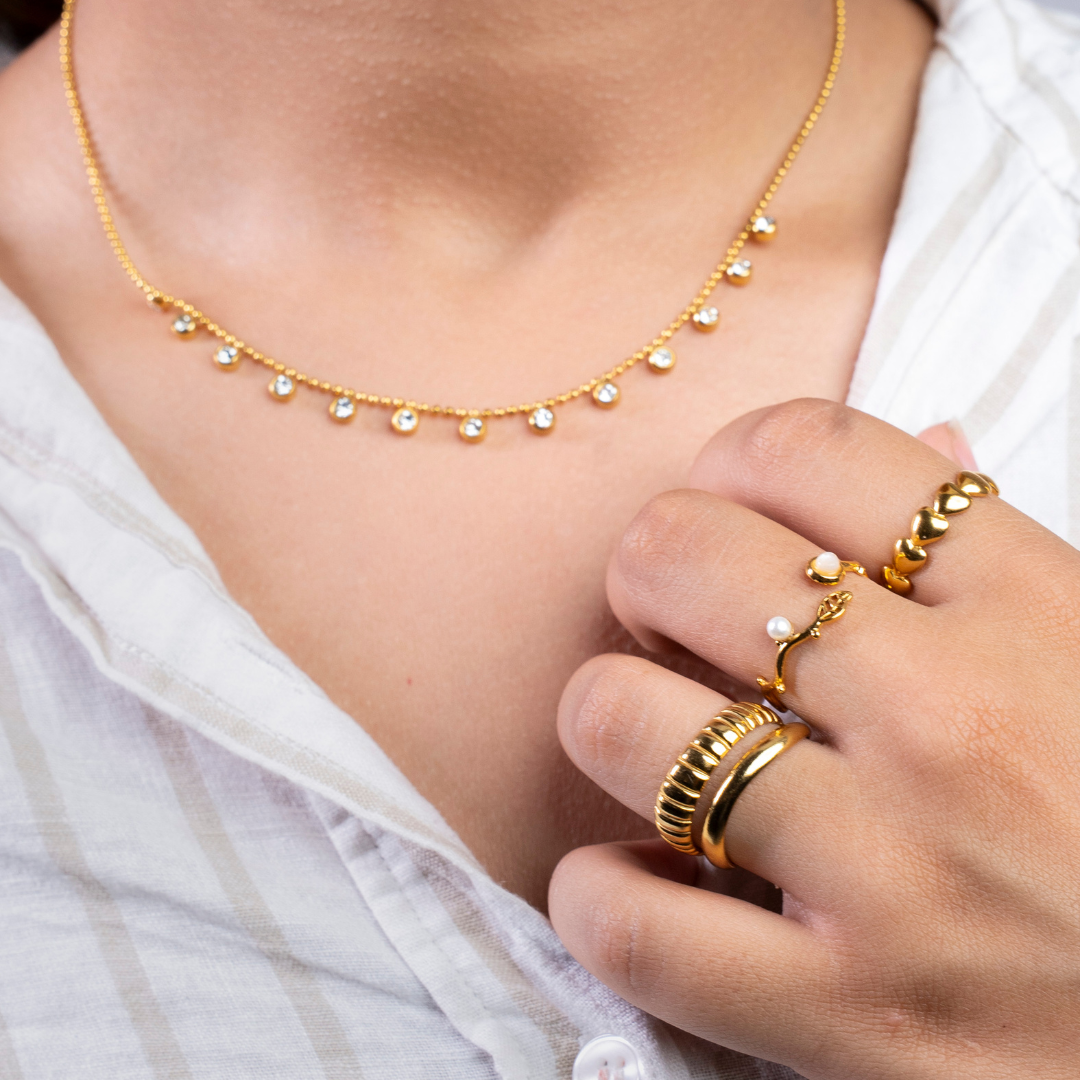 The Golden Whispers Charms necklace