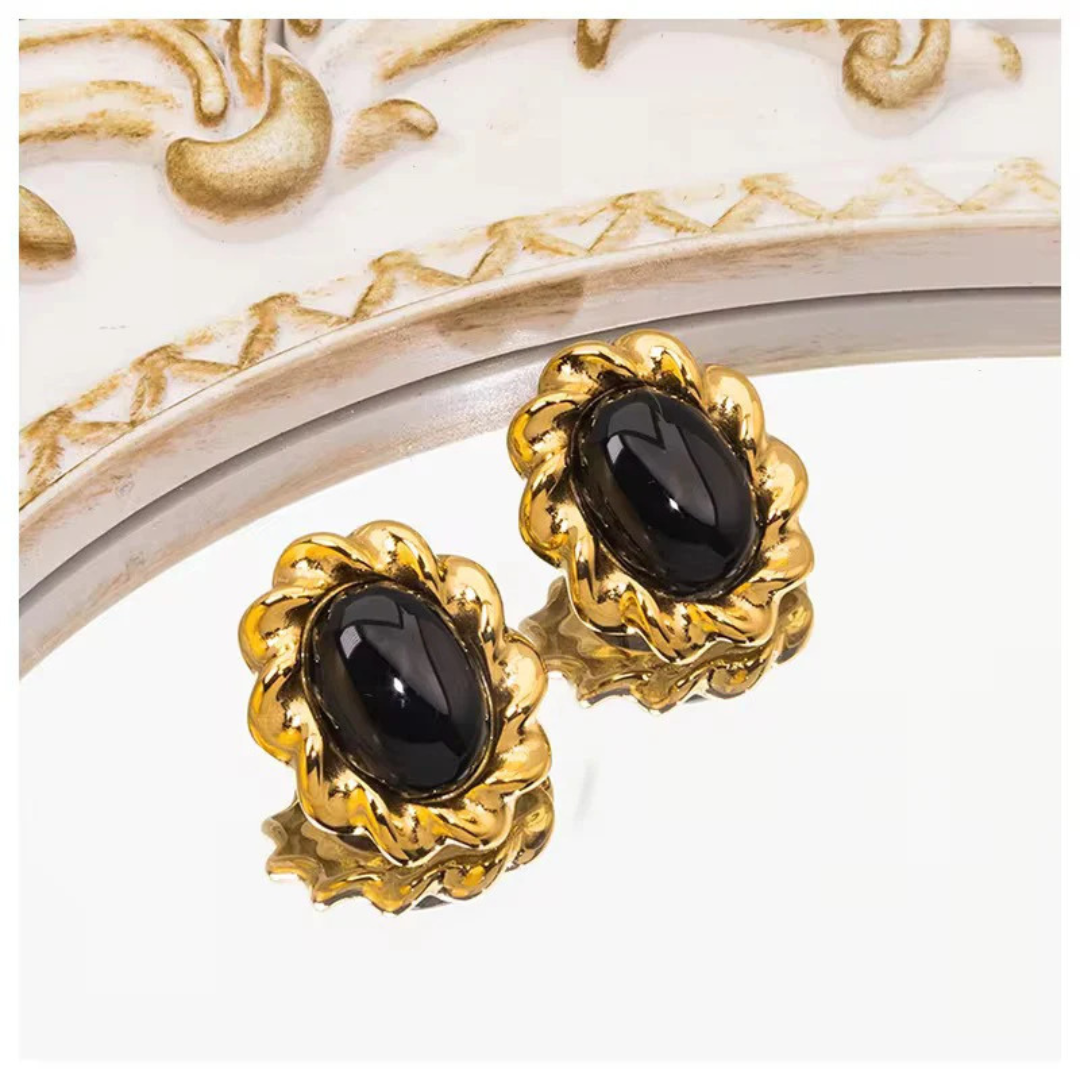 The Noir Ruffle Stud Earrings