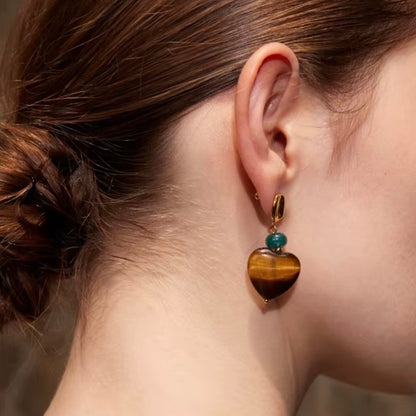Amber Muse Heart Earrings