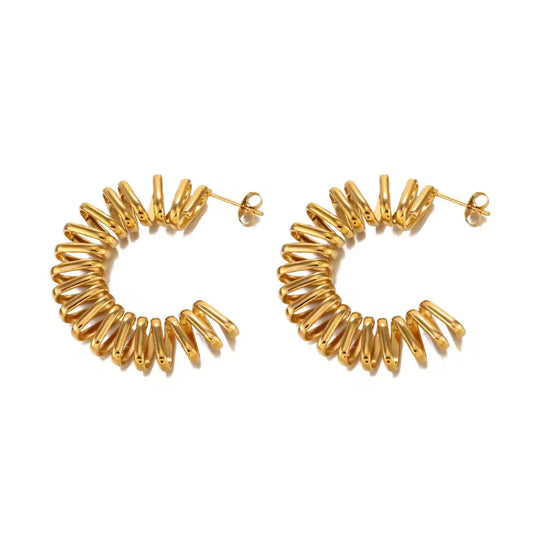 Golden Swirl Hoop Earrings