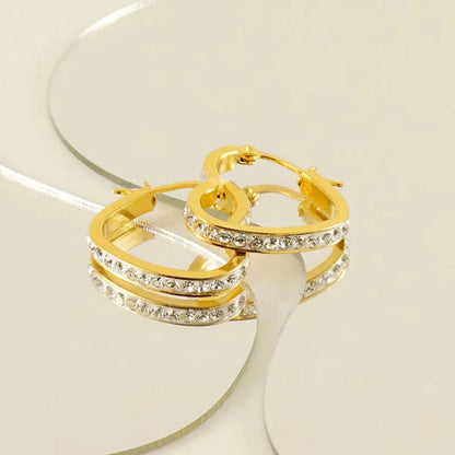 Heart of Sparkle Hoop Earrings
