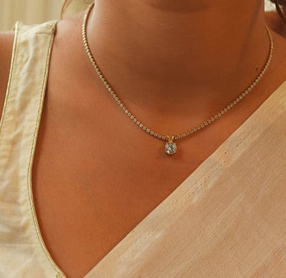 The Luxe Solitaire Tennis Necklace