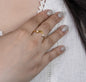 Whispering Leaf and Pearl Adjustable Ring