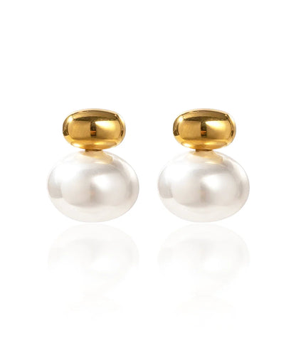 Coastline Stud Faux Pearl Earrings