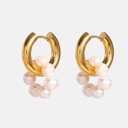 Classic Pearl Hoops