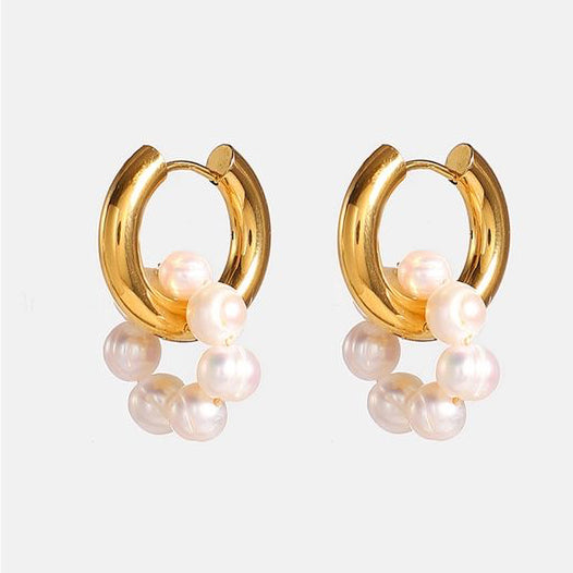 Classic Pearl Hoops