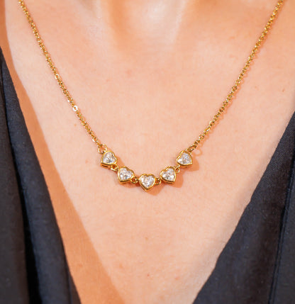 Anna Hearts in Line Necklace