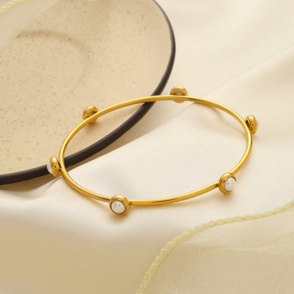 Meher Faux Pearl Bangle Bracelet