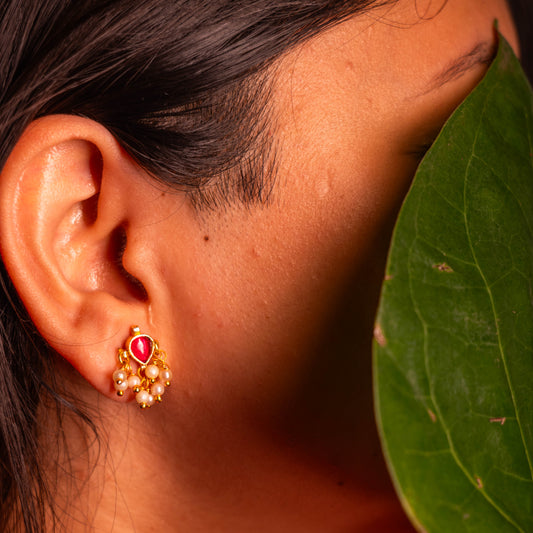 Chaand Phool Drop Earrings