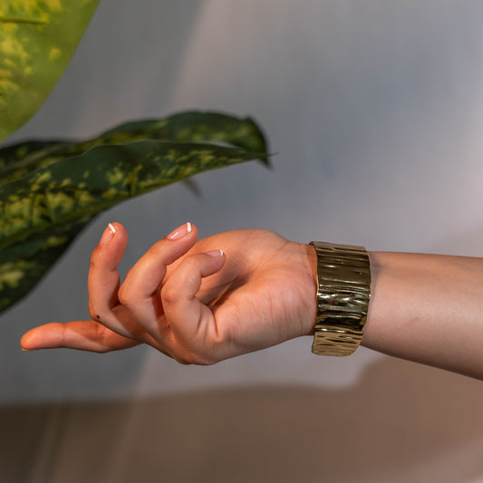 Chinmayi Gold Cuff Bracelet